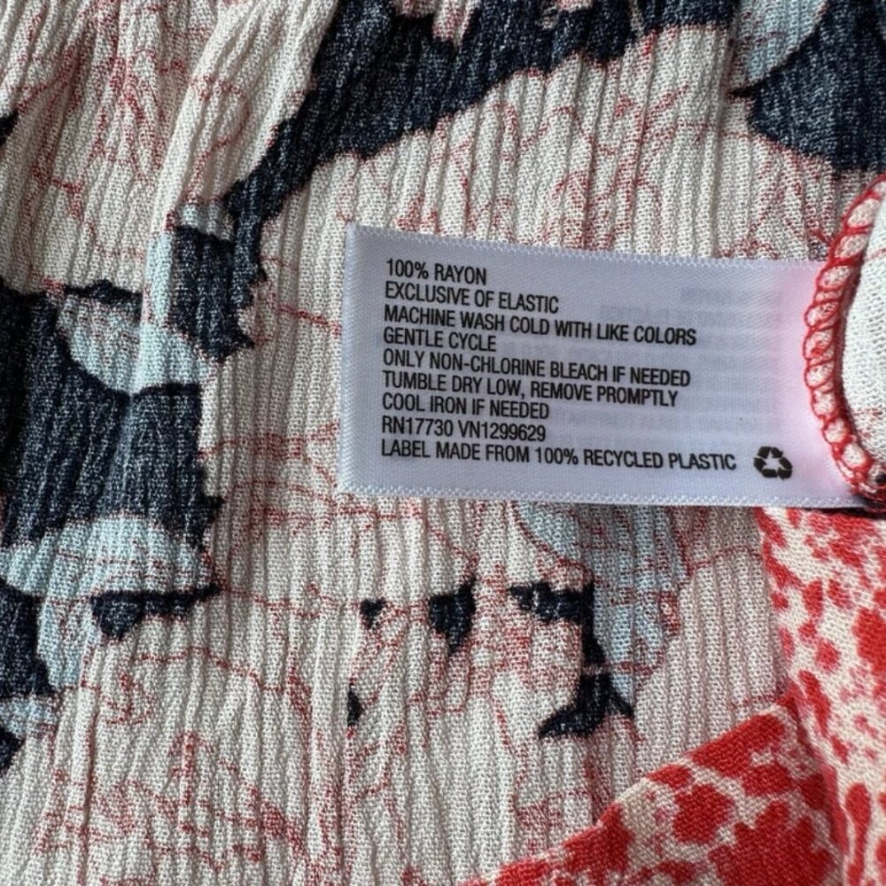 NWT! Knox Rose Women Dress Red Blue Floral Boho Maxi Short Sleeve Peasant - Picture 6 of 6